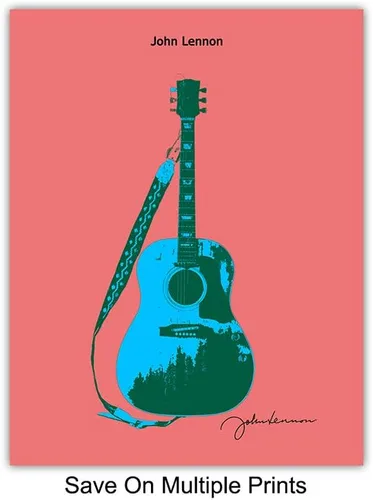 Vista 6 de Decoración de pared de guitarra - Jimi Hendrix, Stevie Ray Vaughan, Eric Clapton, Springsteen, Lennon - Juego de pósteres de arte pop de Andy Warhol