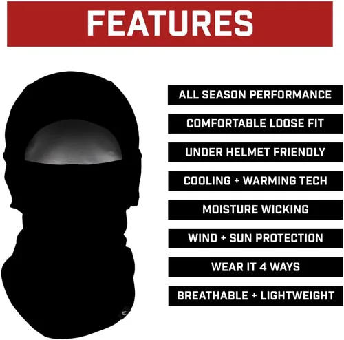 Vista 2 de Elite Athletic Gear Máscara de pasamontañas (Shiesty) - Máscara de esquí para todas las estaciones para fútbol, correr, entrenamiento y clima frío