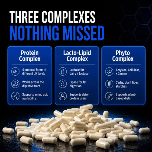 Vista 3 de ALLMAX Cápsulas de enzimas digestivas, 11 enzimas, 90 unidades, veganas
