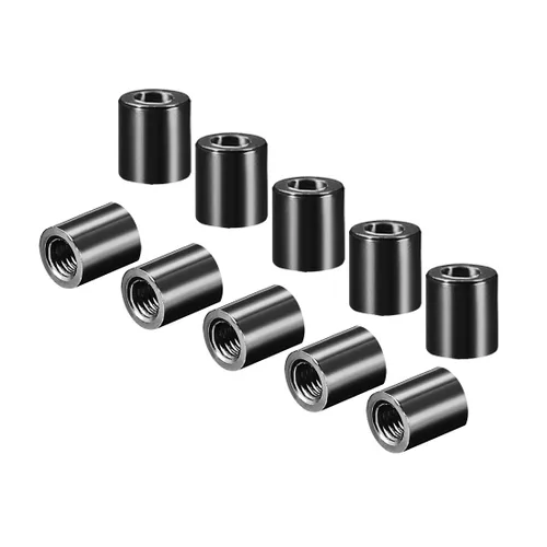 Vista 6 de uxcell Espaciador de columna de separación de aluminio redondo M3x5mm, para avión RC, FPV Quadcopter, CNC, negro, 10pcs