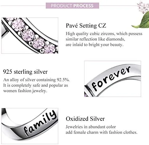 Vista 4 de Abalorio infinito de plata de ley 925 con colgante para pulseras Pandora, para mujer
