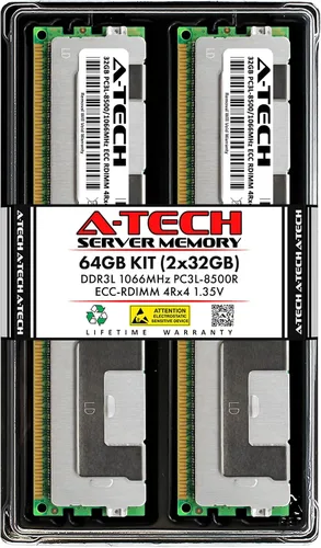 Vista 29 de A-Tech 4GB DDR3 1333MHz PC3-10600R ECC RDIMM 1Rx4 Rango único 1.5V Registrado DIMM 240-Pin Módulo de actualización de memoria RAM de servidor