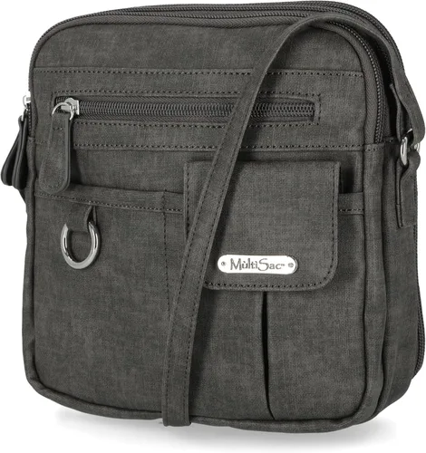 Vista 9 de Multisac Mini bandolera MultiSac North South con cremallera alrededor para mujer Negro