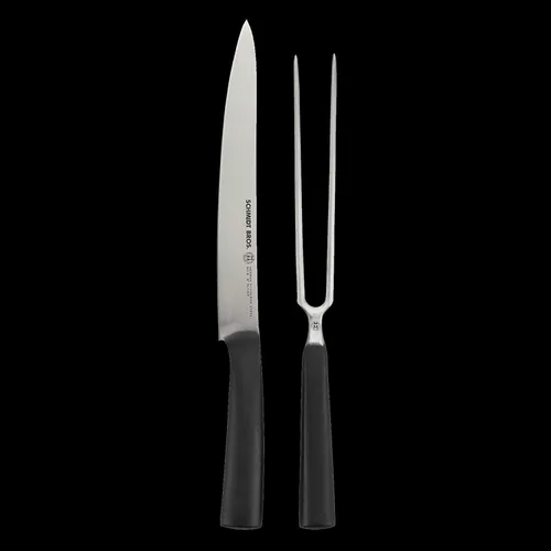 Vista 6 de Schmidt Brothers - Carbon 6, juego de tallado de 2 piezas con caja de exhibición, cuchillo de trinchar de 8.5 pulgadas