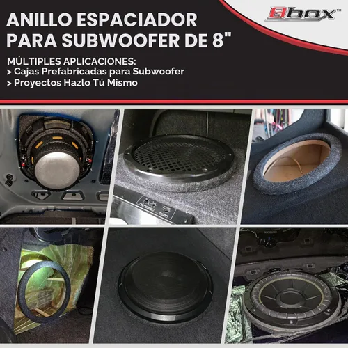 Vista 2 de Atrend Espaciador universal construido en Mdf para altavoz de 8 pulgadas o sub - añade 3/4" a profundidad