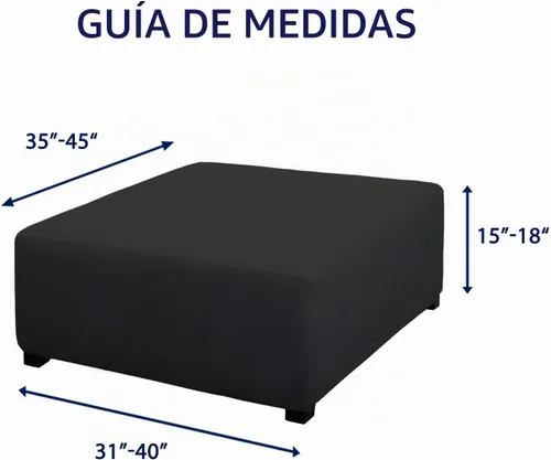 Vista 6 de PureFit Funda otomana súper elástica de ajuste perfecto cuadrada - Fundas otomanas para taburete y muebles plegables de almacenamiento para sala