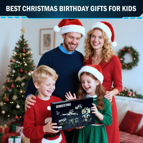 Vista 4 de Juguetes de construcción robot con control remoto, regalos de cumpleaños de Navidad STEM para niños de 8 a 13 años, kit de ciencia 5 en 1, modelos