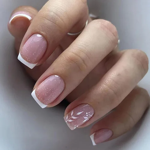Vista 9 de Uñas postizas a presión ataúd de longitud corta, 24 piezas de cobertura completa, reutilizables, brillantes, uñas postizas con pegamento, uñas