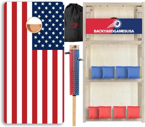 Vista 41 de CornholeGamesUSA Pro - Juego de tablas de Cornhole Fabricado en Estados Unidos Abedul báltico 3/4 Sin rebote Patas triples gruesas Dos