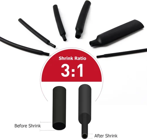 Vista 3 de Nilight 130 piezas kit de tubos termorretráctiles 3:1, tubo de manga adhesiva de doble pared, tubo para envoltura de cables y alambres eléctricos