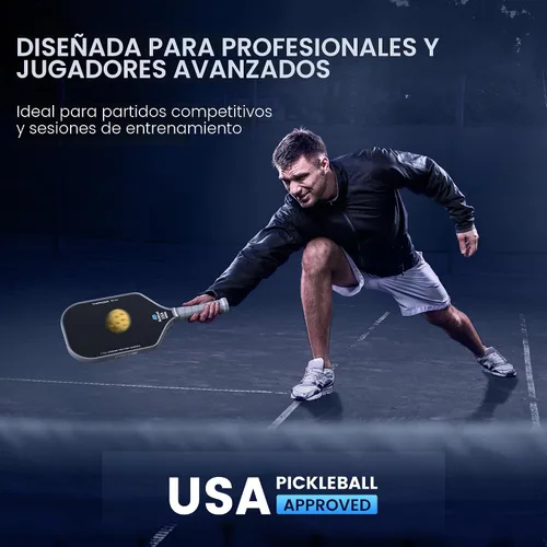 Vista 6 de Paletas de pickleball de fibra de carbono aprobadas por USAPA de nivel profesional para jugador agresivo y ofensivo, raqueta de pickleball