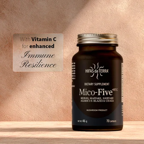 Vista 7 de HIFAS DA TERRA Mico-Five - Cápsulas complejas de hongos - Suplemento de apoyo inmunológico - Mezcla de extracto de Reishi, shiitake, maitake, chaga