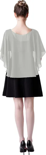 Vista 5 de Capelets de gasa para mujer, chales y envolturas suaves para vestido de noche, boda, capa Bole