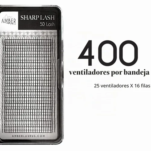 Vista 4 de Sharp Lash 5D, pestañas postizas de volumen con tallo largo para extensiones de pestañas, 400 unidades de abanicos estrechos con grosor de 0.003 in