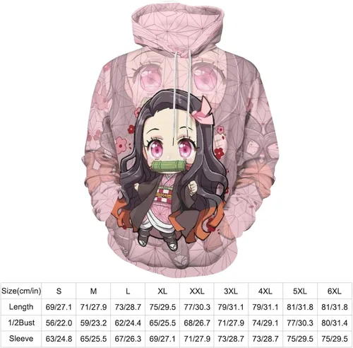 Vista 3 de Tinwyde Sudaderas con capucha de anime para hombremujer con estampado 3D unisex novedad manga larga sin botones talla L