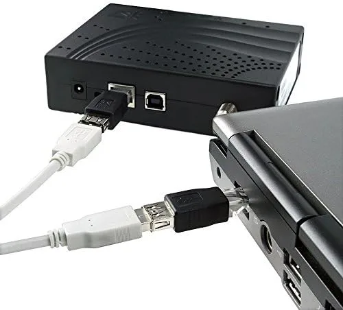 Vista 3 de MaxLLTo USB tipo A hembra a RJ45 macho Ethernet adaptador router conector enchufe enchufe