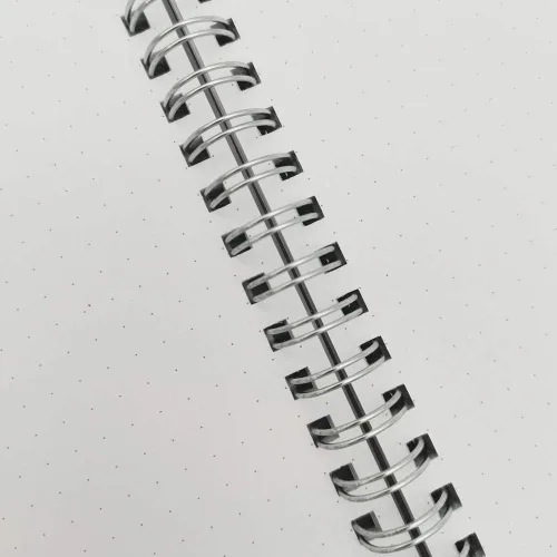Vista 3 de Nokingo Cuaderno de cuadrícula de puntos en espiral, diario A5 con puntos, 80 hojas/160 páginas, papel blanco de 3.53 oz/m², tapa dura transparente