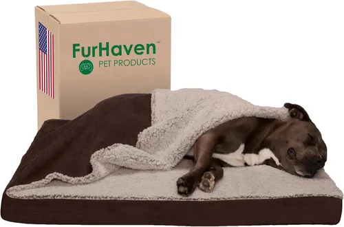 Vista 7 de Furhaven Cama de gel refrescante para perros medianos/grandes de hasta 55 libras con funda extraíble y lavable, colchón de gamuza y piel sintética