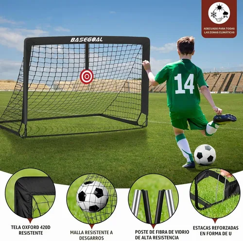 Vista 2 de BaseGoal Soccer Goals for Backyard Set of 2, 4x3ft, Mini Soccer Net