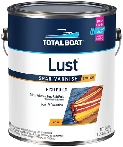 Vista 11 de TotalBoat Lust Marine - Barniz de alto brillo y acabado mate para madera, barcos, muebles de exterior (alto brillo, pinta)