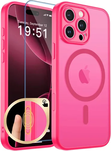 Vista 398 de zapica Funda magnética para iPhone Air, con protector de pantalla de vidrio templado, compatible con MagSafe, translúcida mate, a prueba de golpes