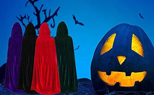Vista 6 de QBSM Capa con capucha para niños disfraz de bruja de Halloween capa de cosplay de vampiro de 3 a 16 años