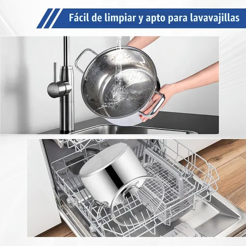 Vista 7 de ItsMillers Olla de acero inoxidable, 8 cuartos de galón, compatible con inducción, olla de cocina con mango remachado, apta para horno y lavavajillas
