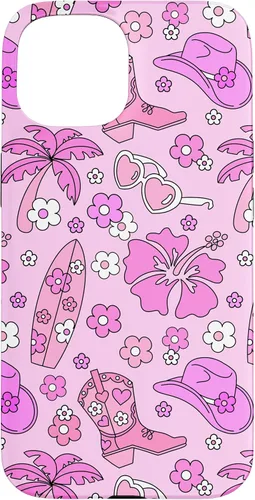 Vista 6 de iPhone 16 Coastal Cowgirl Estética Rosa Cowgirl Hat Cowboy Boots Boho Case