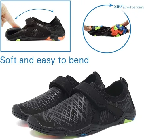 Vista 4 de Zapatos acuáticos para niños y niñas, suela ligera y cómoda, fácil de caminar, calzado acuático y deportivo antideslizante