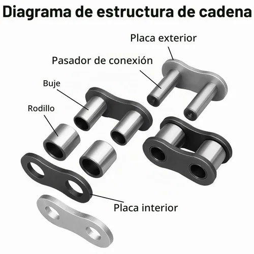 Vista 3 de DYC - Cadena de motocicleta 428H, 122 eslabones con rompecadas, cadena resistente 428 para motocicleta de 125, 150, 200 cc, mini bicicleta