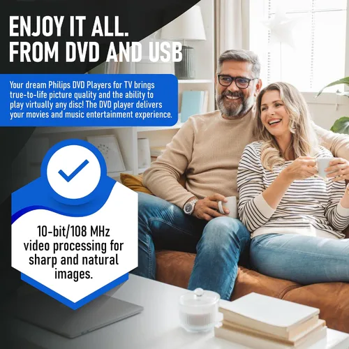 Vista 7 de Philips - Reproductores de DVD para TV con puerto HDMI 1080P, reproductor de DVD HD multirregión para Smart TV, entrada USB, control remoto