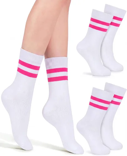 Vista 26 de Syhood Crew Stripe Socks Unisex Athletic Socks
