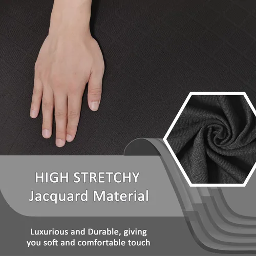 Vista 5 de ULTICOR Fundas para sofá reclinable de 8 piezas con diseño de jacquard cuadrado, fundas elásticas para sofá reclinable de 3 cojines, gruesas, suaves