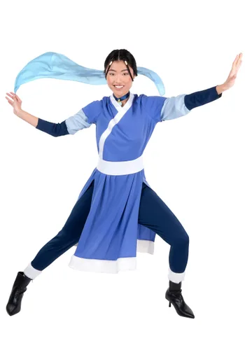 Vista 3 de Disfraz Deluxe para Mujer de Katara, Avatar: El Último Maestro Aire Multicolor