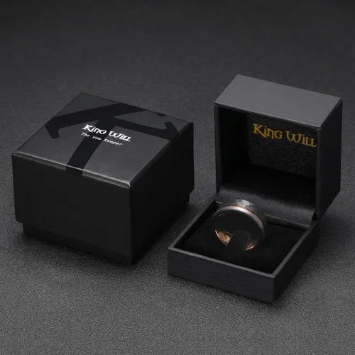 Vista 109 de King Will Anillo de boda de carburo de tungsteno para hombre con diseño de ranura, 6/7/0.315 in de ancho, acabado cepillado/pulido para hombre