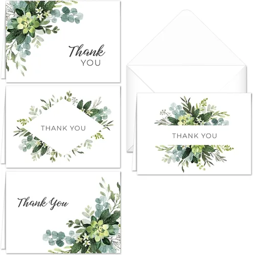 Vista 9 de Boho Spirit tarjeta de agradecimiento surtidas – Set de 36 interior en blanco – 6 Diseños interior en blanco – de tarjetas con sobres blancos