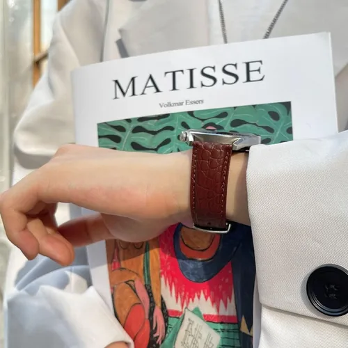 Vista 3 de Moran - Correa con estampado de cocodrilo y de cuero vacuno, para reloj de pulsera de 18 mm a 24 mm, para mujer y hombre