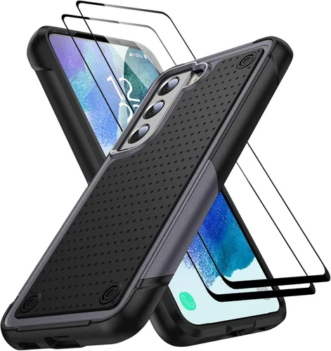 Vista 15 de Jeylly Funda para Samsung Galaxy S10 Plus S10+, ajuste delgado, doble capa, resistente, absorción de golpes, TPU con carcasa trasera de Negro