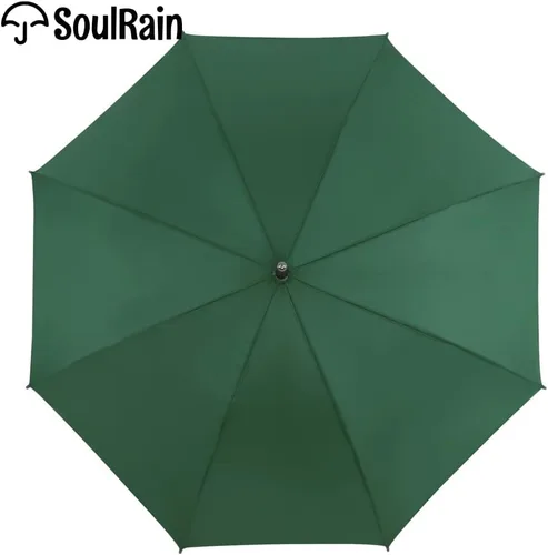 Vista 2 de SoulRain Paraguas de arco clásico con mango de madera de 48 pulgadas, apertura automática, resistente al viento, irrompible, paraguas de lluvia