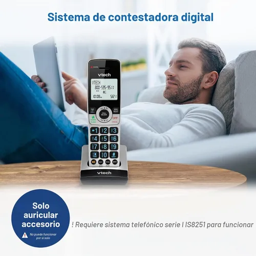 Vista 5 de VTech IS8201 Auricular Adicional para la Serie de Teléfonos Inalámbricos de Grado Comercial IS8251, Perfecto para Oficina en Casa, Bloqueo