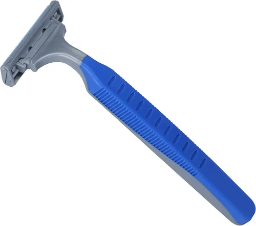 Vista 5 de Amazon Basics Maquinillas de afeitar desechables giratorias de doble hoja con agarre de goma para un gran agarre cuando están mojadas, aptas