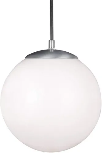 Vista 3 de Sea Gull Lighting 6024-15 Leo Globe colgante colgante moderno accesorio, uno - luz, blanco Damp-Rated Glass Globe Pendant, Kitchen Island