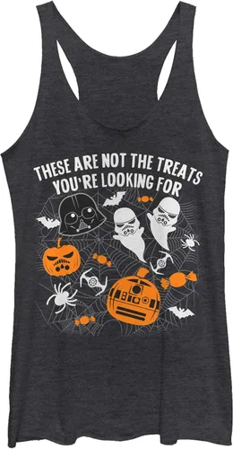 Vista 2 de STAR WARS Camiseta sin mangas con espalda cruzada para mujer de Halloween Not The Treats