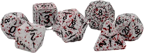 Vista 22 de Juego de dados de metal con escamas de dragón en color negro con caja de exhibición, perfecto para juegos, equilibrio adecuado y distribución