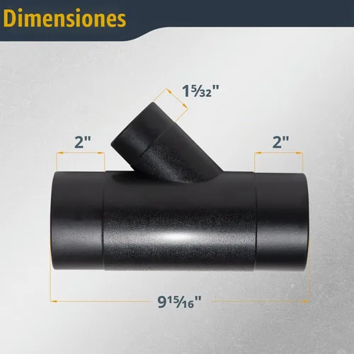 Vista 4 de POWERTEC 70190 Conector de manguera de recolección de polvo de ajuste en Y de 4 pulgadas por 2-1/2 pulgadas