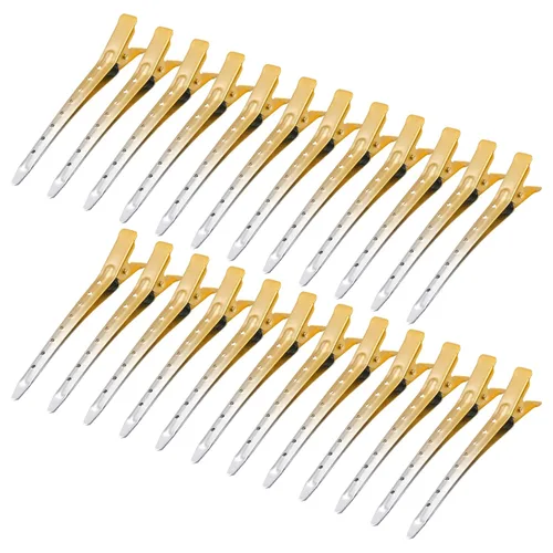 Vista 36 de 24 Paquetes de Pinzas Pico de Pato, Bantoye 2.75 Pulgadas Pinzas de Cocodrilo Rizadoras de Metal Antioxidante con Agujeros para Peinado del Cabello