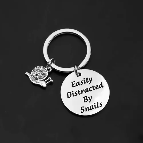 Vista 4 de CHOORO Caracol joyería ralentiza regalo amantes de caracol regalo fácilmente distraído por caracoles llavero