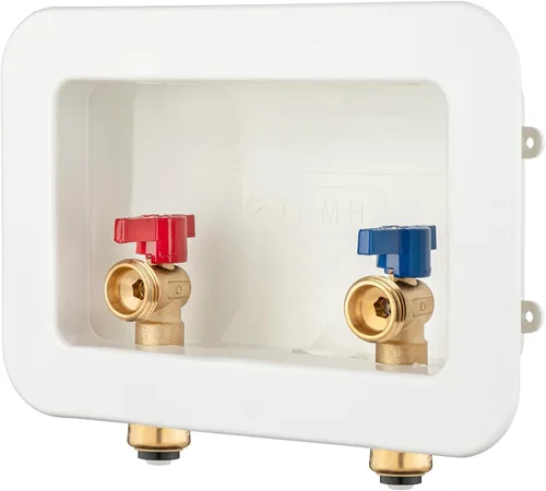 Vista 13 de Caja de salida para lavadora PEX-B con pararrayos de martillo y drenaje central, entrada de 1/2 pulgada PEX-B 1807 con lengüeta de crimpado x salida