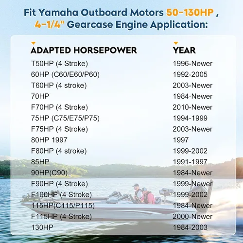 Vista 7 de Youxmoto Hélice fuera de borda de aluminio para Yamaha 25-130HP 13 1/4 x 17, 13.5x15-K, 11 5/8x11, 11 1/8 x13, 11 3/8x12, reemplazar