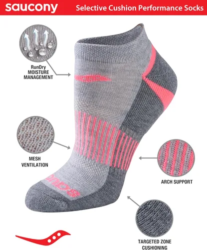 Vista 2 de Saucony Women's Selective Cushion Performance Socks (6 & 12 Pairs)